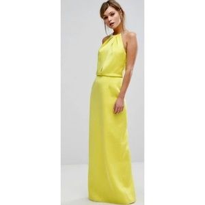 Ted Baker London Angeli Chain Strap Gown in Mid-Green, Sz 12